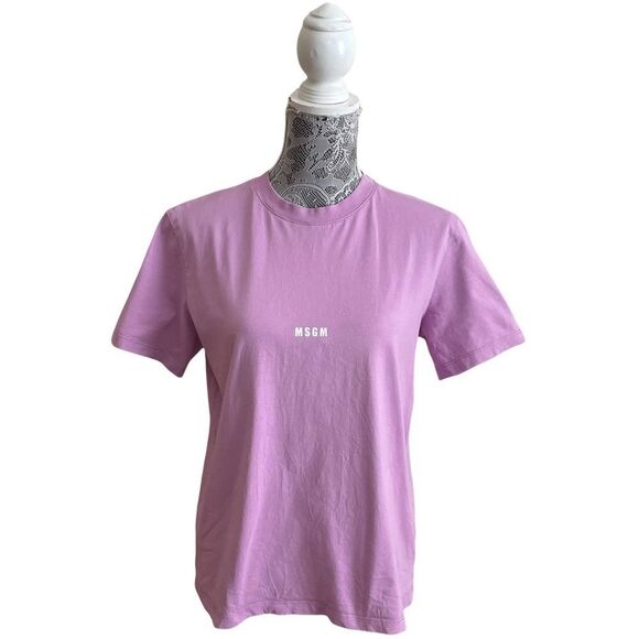 Msgm Logo T-Shirt Lilac Purple Size Large - Picture 1 of 7